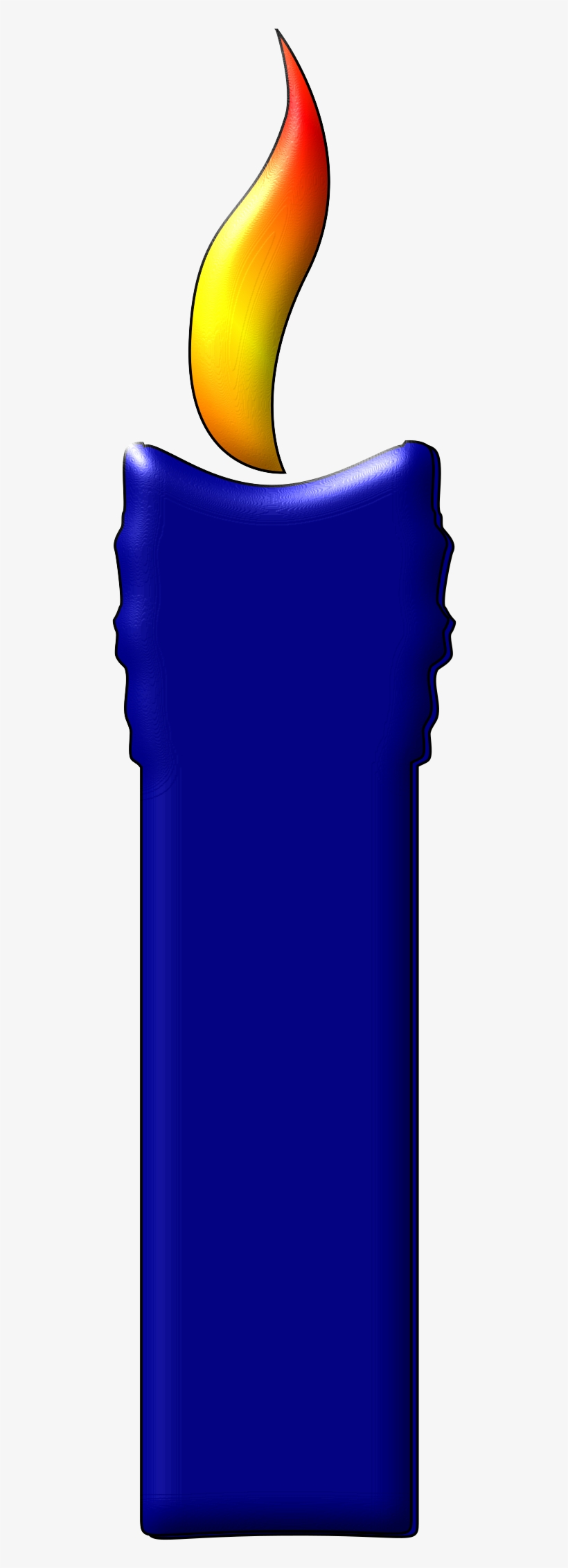 A Blue Color Candle - Blue Candle Clipart, transparent png