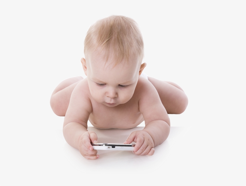 Edu2 - Baby On A Phone, transparent png