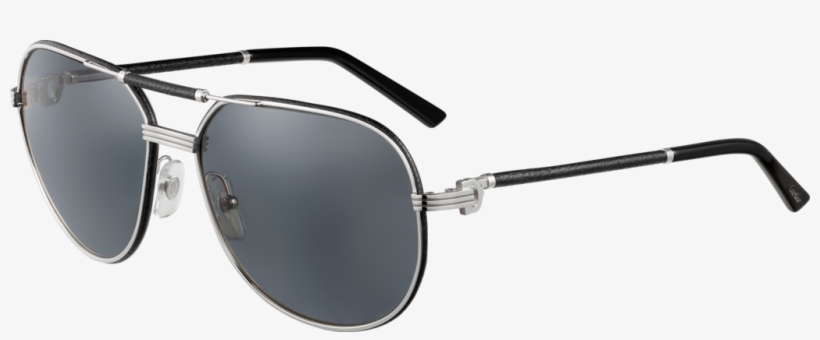 Première De Cartier Sunglassesblack Leather, Platinum - Cartier Sunglasses Uk, transparent png
