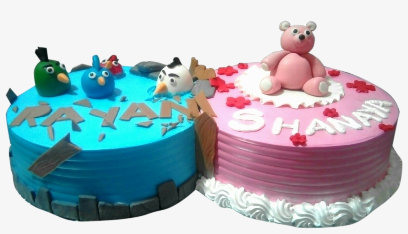Twins Birthday Cake Pink & White Le Torta Cake Shop, transparent png