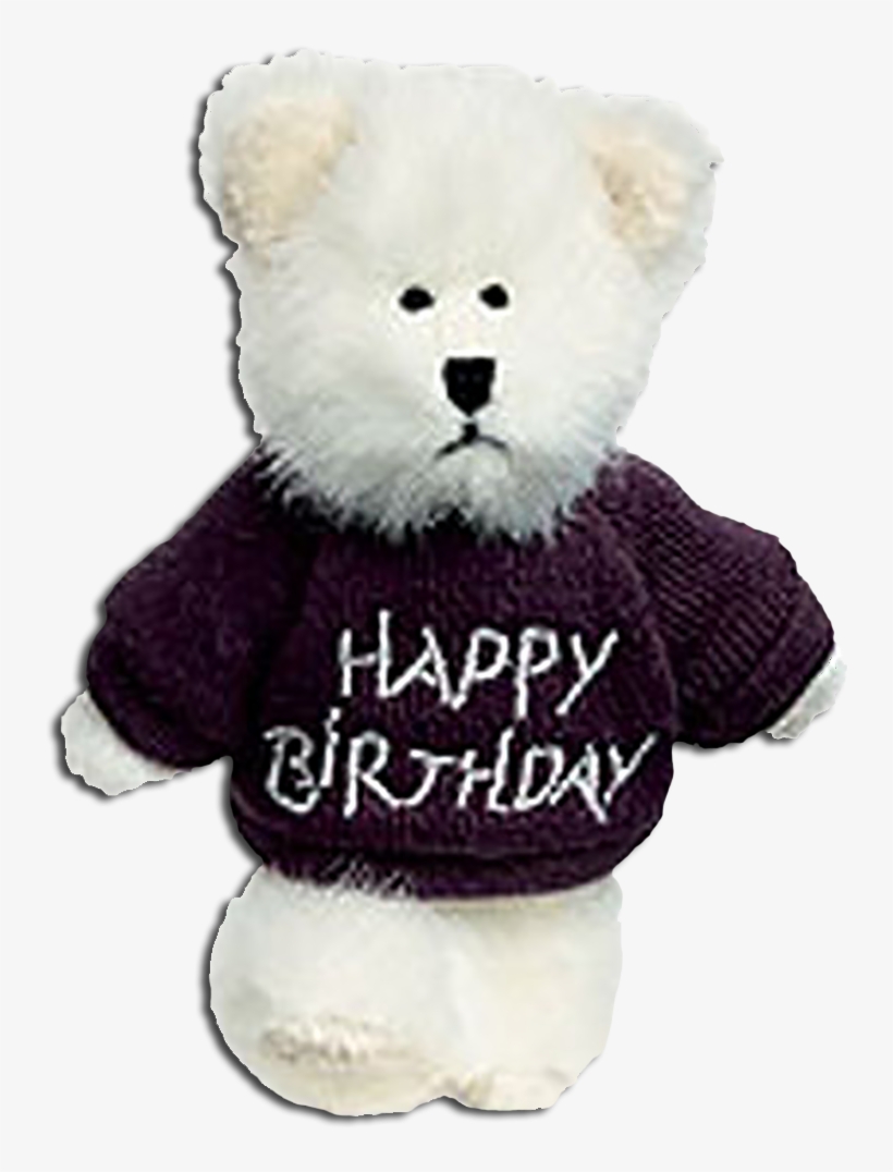 Boyds Happy Birthday Bear Mini Messenger White Teddy - Happy Birthday White Teddy Bear, transparent png
