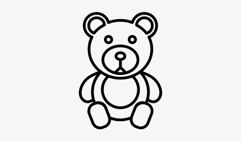 Frontal Teddy Bear Vector - Toy Black And White, transparent png