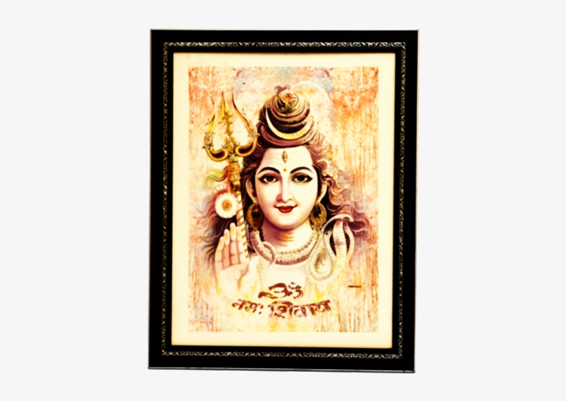 Lord Shiv Shankar Foil Printed Religious - Painting, transparent png