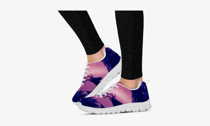 Women's Pink Aurora - Cute Cat Ladies Sneakers, transparent png