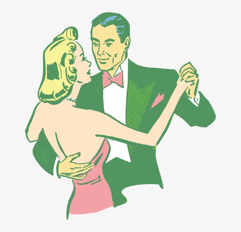 Dancing Couple Colorized - Casal Dançando Em Desenho, transparent png
