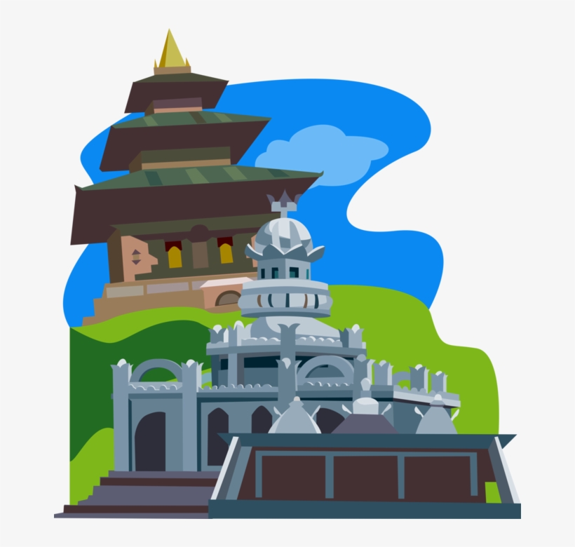 Vector Illustration Of Sagar Shiv Mandir Hindu Temple, - Hindu Temple, transparent png