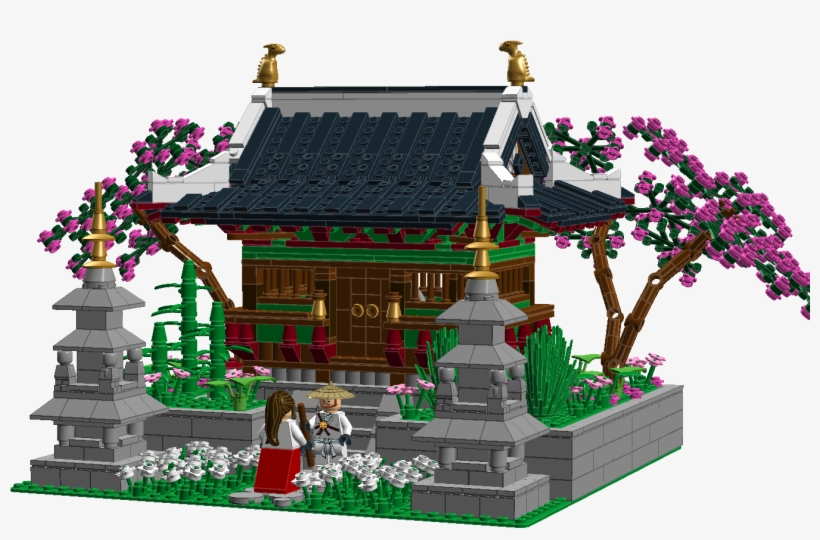 Cherryblossom Temple - Log Cabin, transparent png