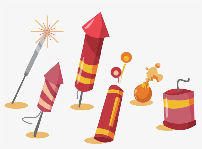 Firecrackers Png Free Download - Diwali Crackers Vector Free Download, transparent png