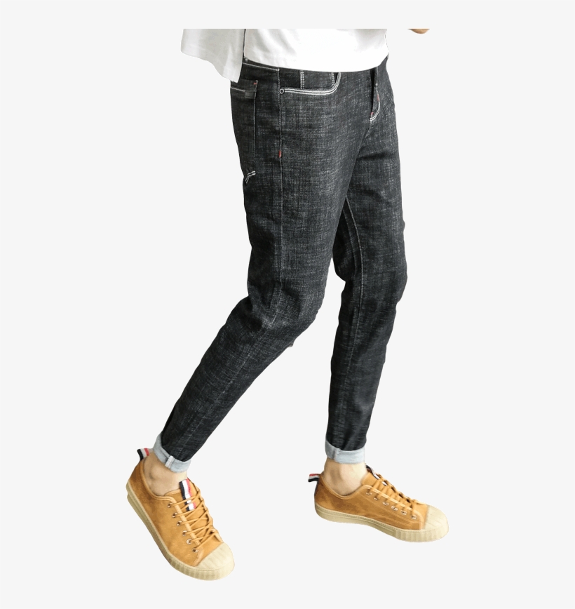 2018 Spring High Stretch Jeans Male Slim Korean Jeans - Pocket, transparent png