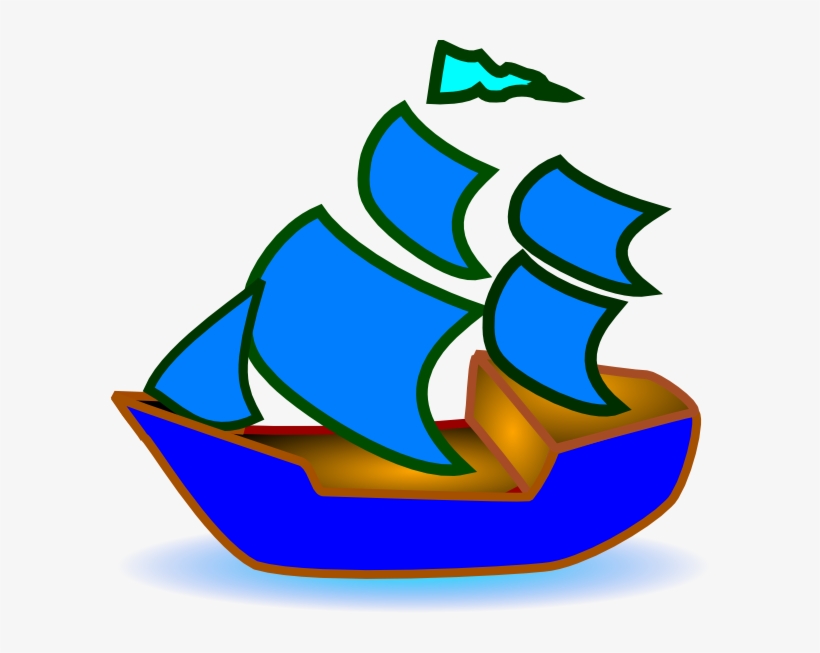 Cartoon Image Of A Blue Boat, transparent png
