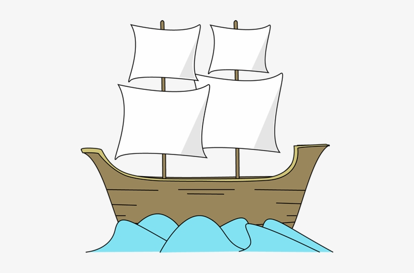 Clip Black And White Stock Free Mayflower Cliparts - Pilgrim Ship Clip Art, transparent png
