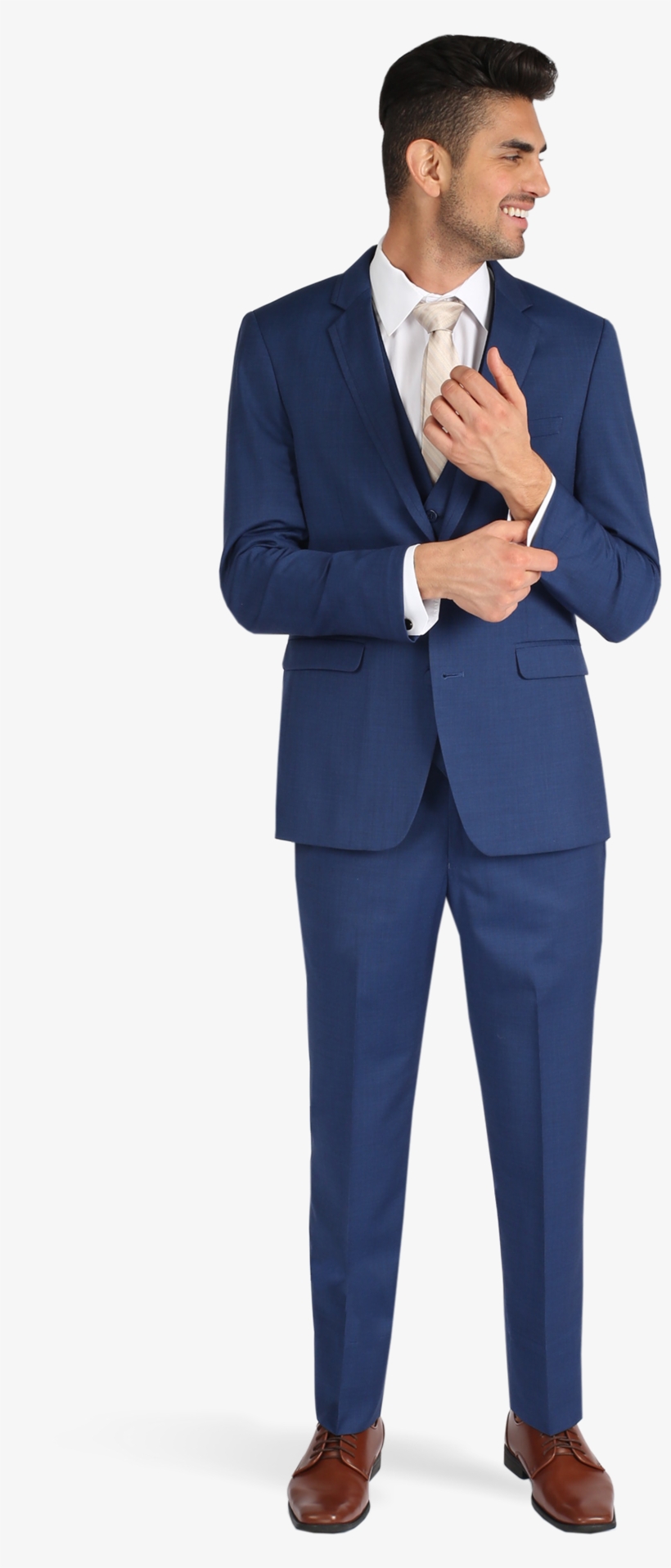 Cobalt Blue Notch Lapel Suit - Blue Suit For Men, transparent png