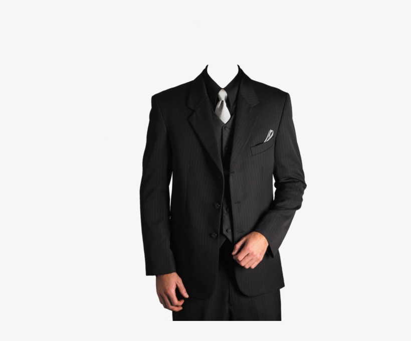 Man In Suit Download Transparent Png Image - Black Pinstripe Suit Black Shirt, transparent png