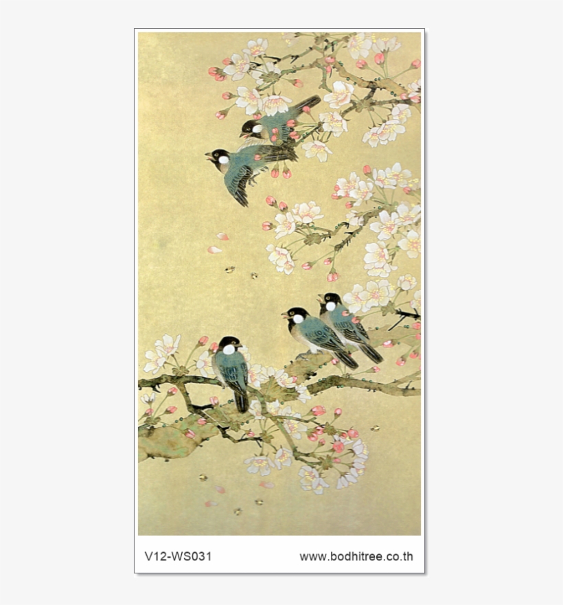 Birds On Tree Painting Style Wallpaper And Fabric Art - Passenger Pigeon Thermal Insulated Blackout Fabric, transparent png