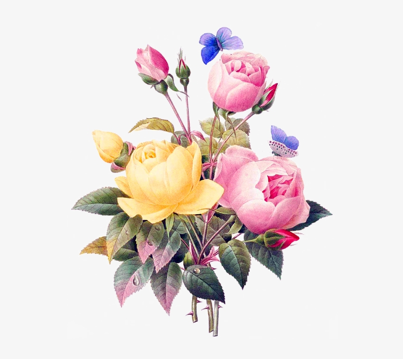 Flowers, Vintage, Cutout, Cut Out, Backless, Bouquet - Flores Vintage Png, transparent png