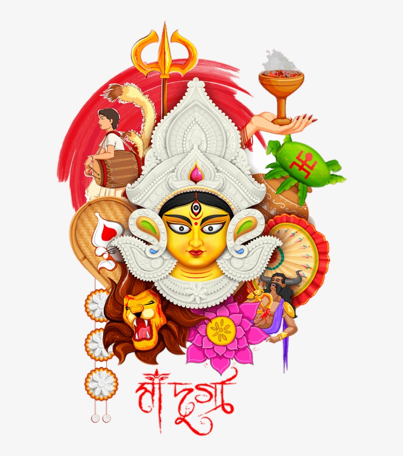 Aaya Hai Maa Durga Ka Tyohaar Subho Sarodia In Bengali 656x875 PNG Download PNGkit