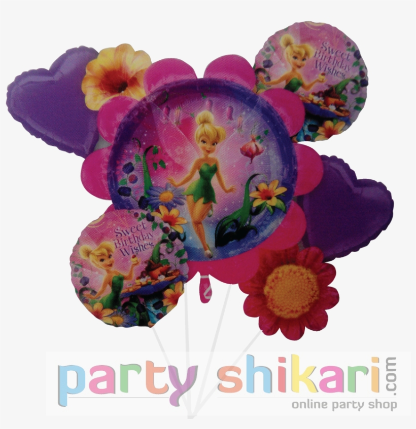Disney Fairies Tinkerbell Foil Balloon Bouquet, transparent png