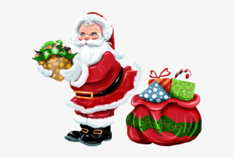 Visits To Santa Claus - Santa Claus With Presents Clip Art, transparent png