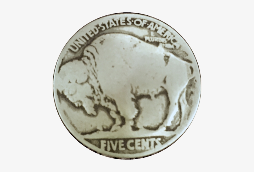 Authentic Buffalo Nickel/indian Head Nickel Button - Buffalo Nickel, transparent png