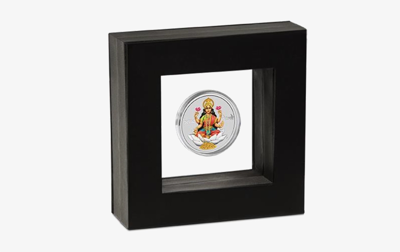 The Coin Is Housed In A Floating Frame For Display, - 2017 Diwali Festival 1oz Silver Coin, transparent png