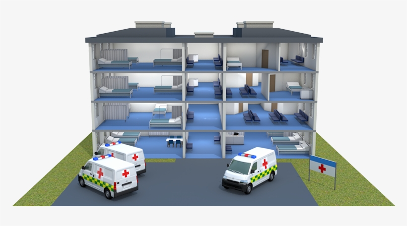 Back Inside Of Hospital Building - Hospital Building Png, transparent png