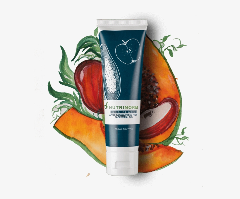 Apple Papaya Mixed Fruit Face Wash Gel - Cleanser, transparent png