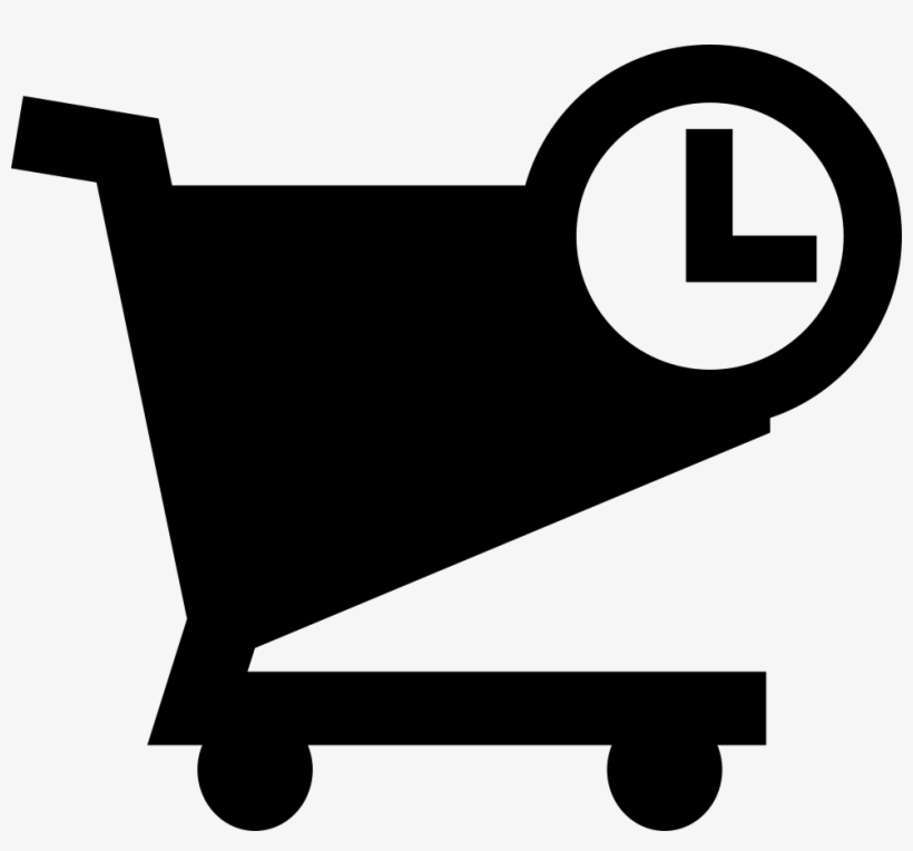 Shopping Cart With Time Symbol Comments - E Commerce Symbols, transparent png