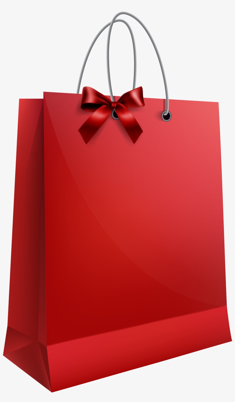 Gift Bag With Bow Png Clip Art - Gift Paper Bag Png, transparent png
