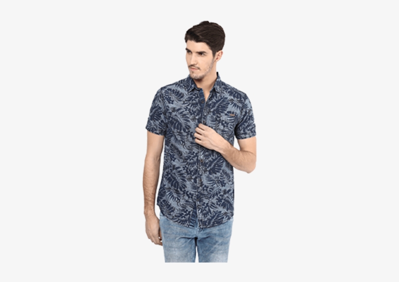 Men Blue Checks Shirt - Shirt, transparent png