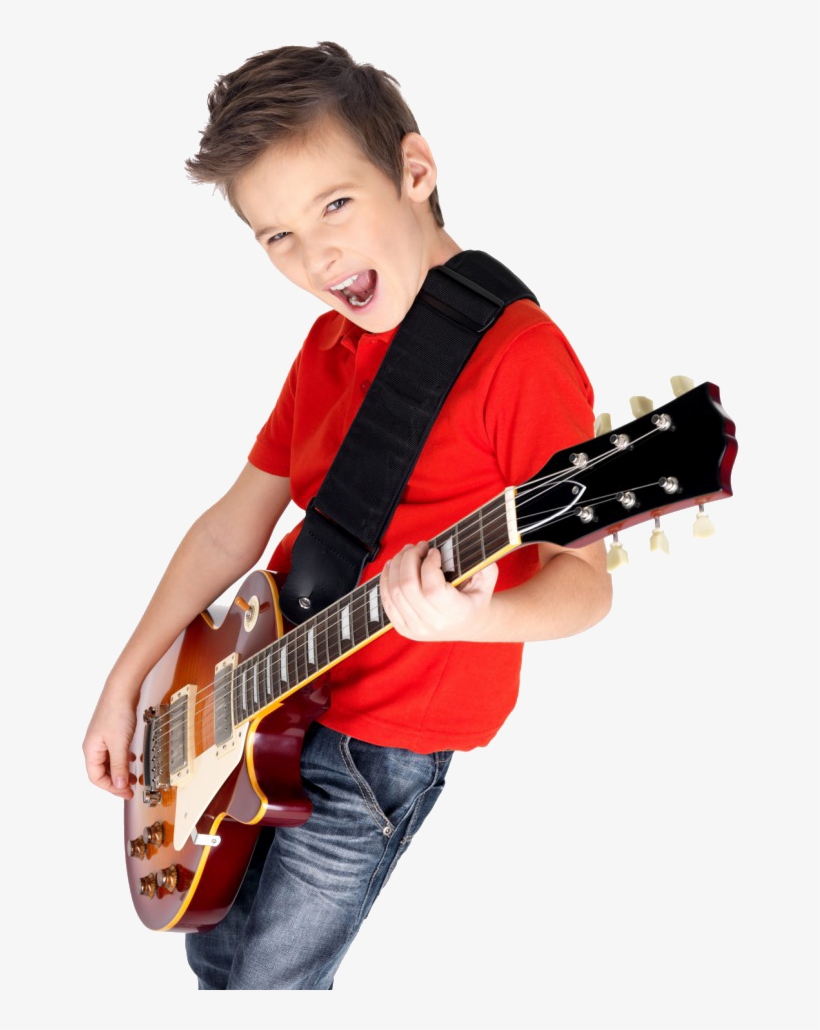 Guitar With Boy Png, transparent png