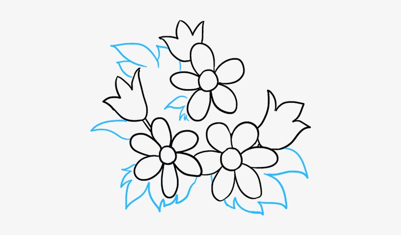How To Draw Flower Bouquet - Drawing, transparent png
