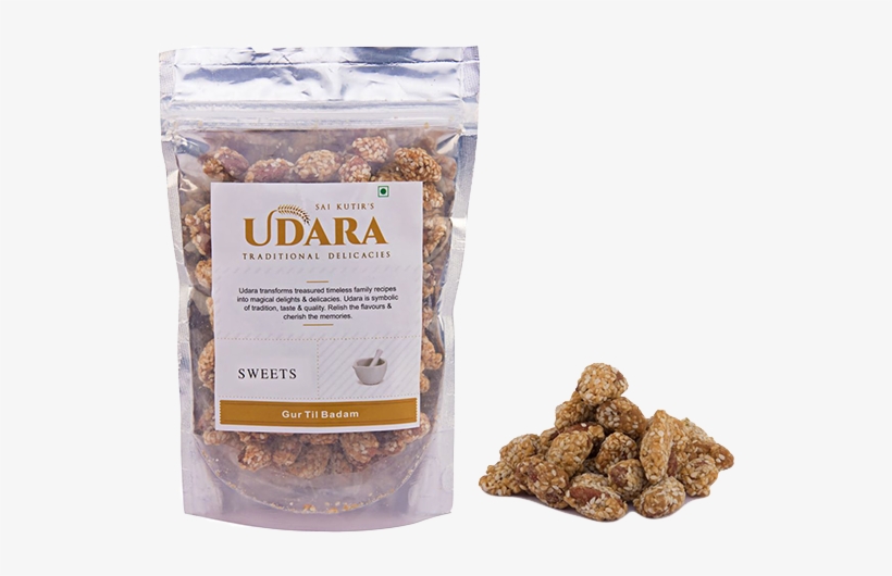 Gur Til Badam - Almond, transparent png