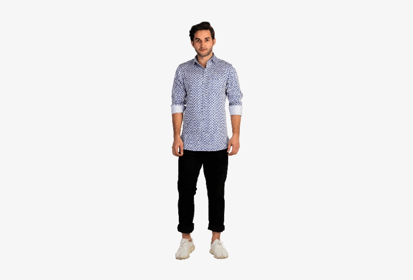 White And Blue Formal Shirt - Shirt, transparent png