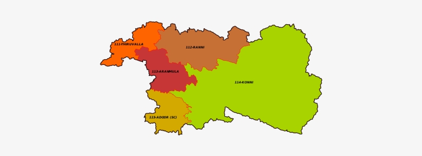Kerala Assembly Election 2016 Constituency Map Of Pathanamthitta - Aranmula Assembly Constituency Map, transparent png