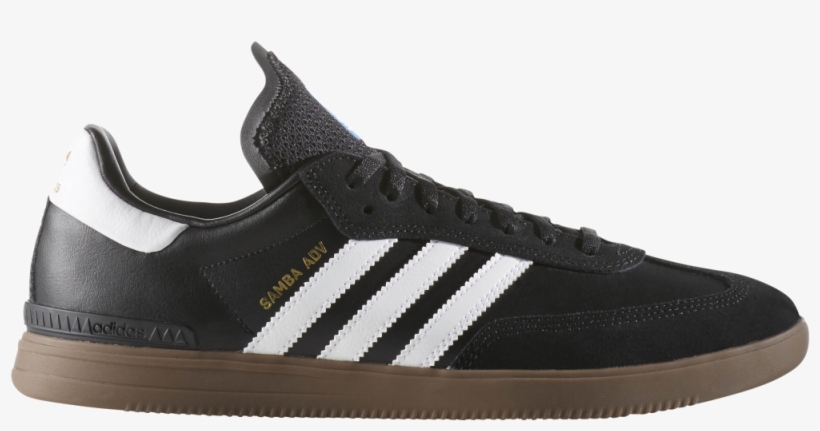 Adidas Samba Adv Shoe - Adidas Samba Adv Black White Gum, transparent png