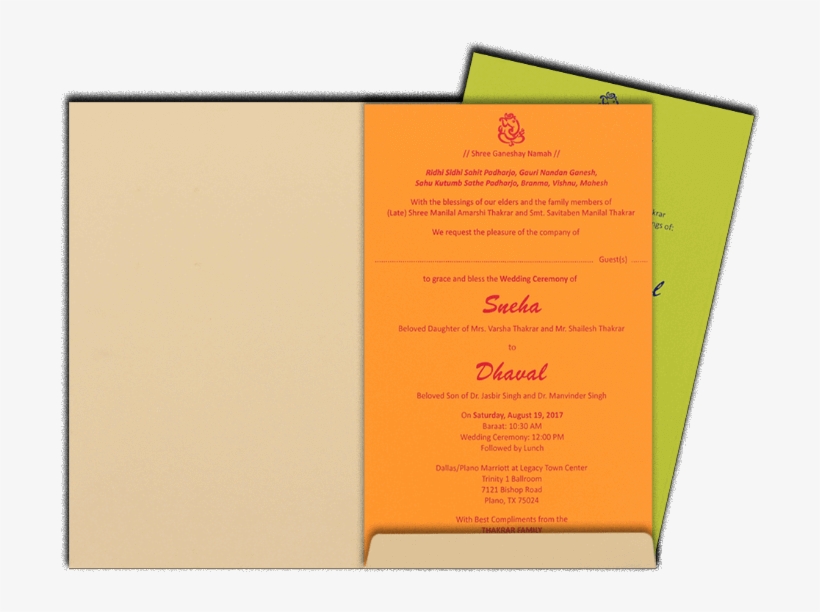 Hindu Wedding Cards - Brochure, transparent png
