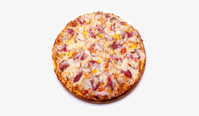 A Pizza With Pepperoni, Mushrooms, Green Peppers, Green - California-style Pizza, transparent png