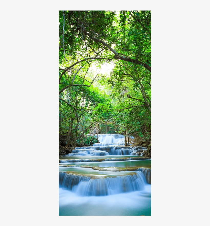 Erawan Waterfalls Door Mural Zen,landscapes & Nature - Waterfall In Thailand Art, transparent png