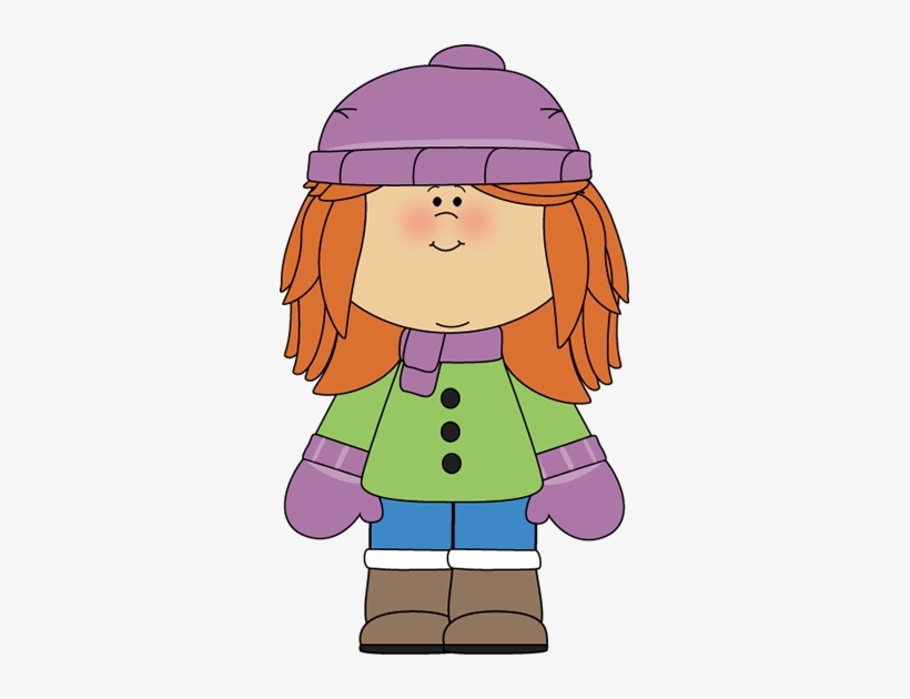 Dress For The Weather Clipart - Girl Winter Clipart, transparent png