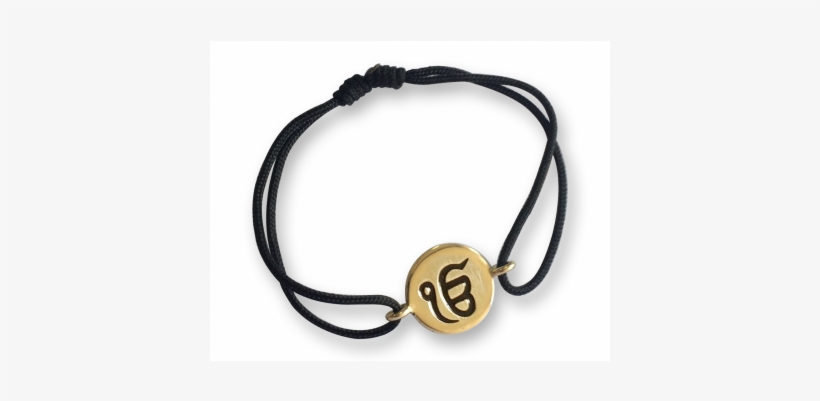 Authentic Ik Onkar Bracelet In 14k Gold For New Born - Om Gold Bracelet With Black Thread, transparent png