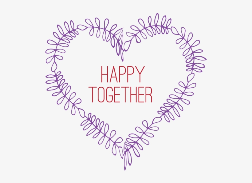 Vintage Heart With Happy Together Wedding Title, Vintage - Portable Network Graphics, transparent png