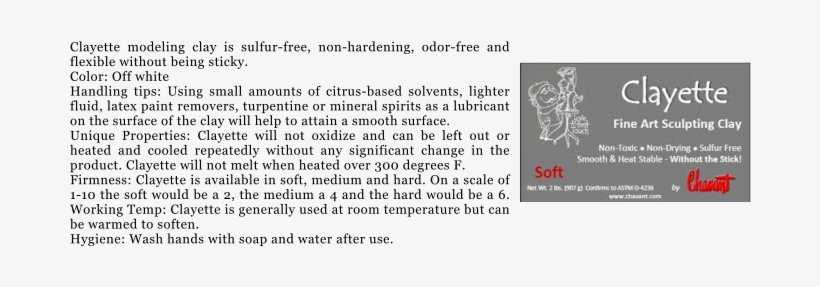 Used Clayette Modeling Clay Is Sulfur Free, Non Hardening, - Clayettesoft2lb Chavant Clayette Soft - 2 Lbs. Professional, transparent png
