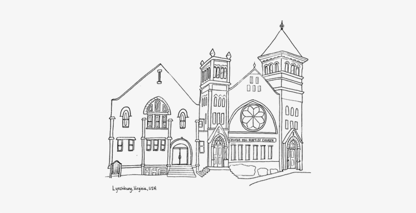Lynchburg, Virginia, Church, Drawing - Coloring Buildings, transparent png