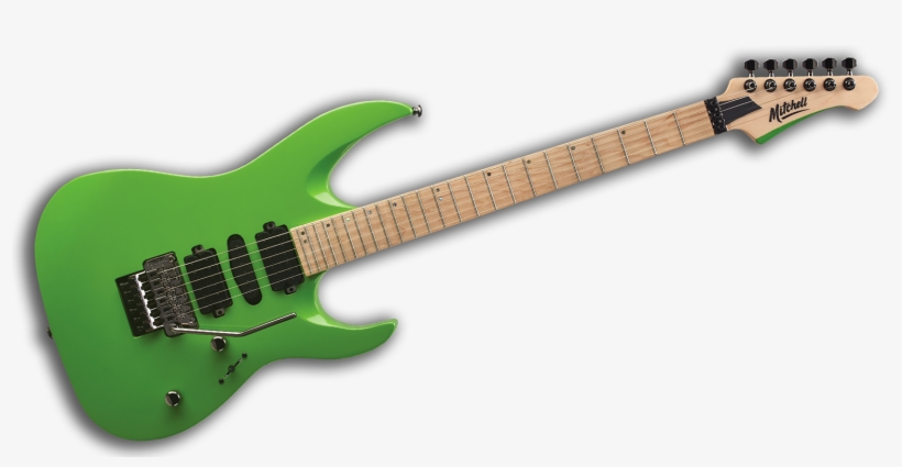 Mitchell Hd400 Electric Guitars Lime Green - Mitchell Hd400 Hard Rock Double Cutaway Electric Guitar, transparent png