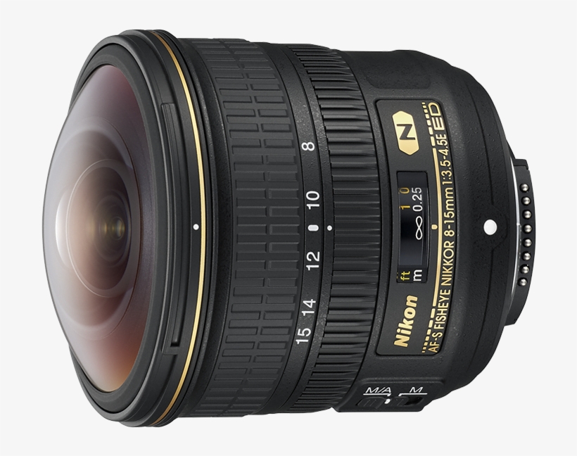 Af S Fisheye Nikkor 8 15mm F/3 - Nikon Lens, transparent png