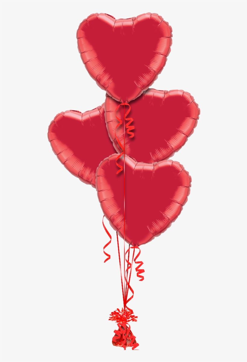 Red Heart Love Balloon - 18 Inch Red/red Heart Foil - Flat, transparent png