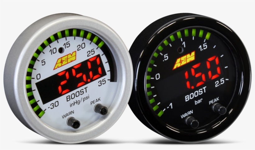 Digital Gauges - Aem 30-0306 - X-series Boost Pressure Gauge (-30inhg-35psi/-1-2.5bar), transparent png