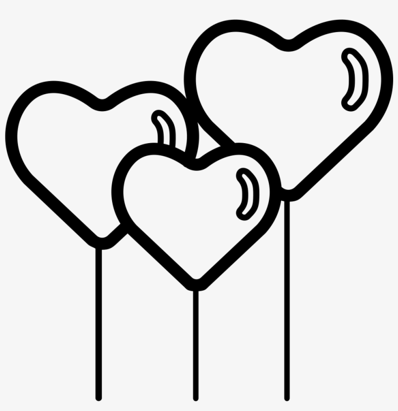Hearth Shape Balloons Comments - Valentine's Heart Clipart Black And White Png, transparent png