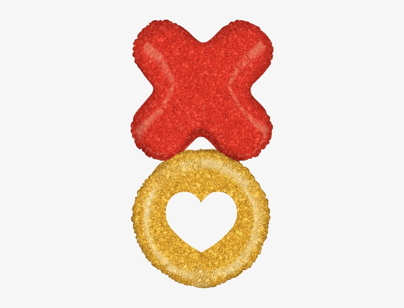 36" Jumbo Xo Stacked Glittering Valentine's Day Love - Balloon, transparent png