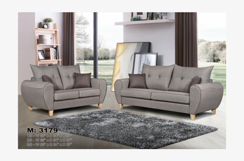 Tibor 2 3 Fabric Sofa Set - Couch, transparent png